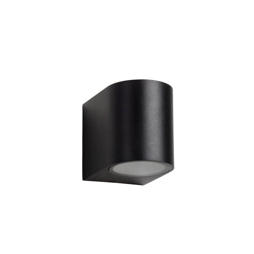 Zora-LED Contemporary Half-Round Black Aluminum Wall Light