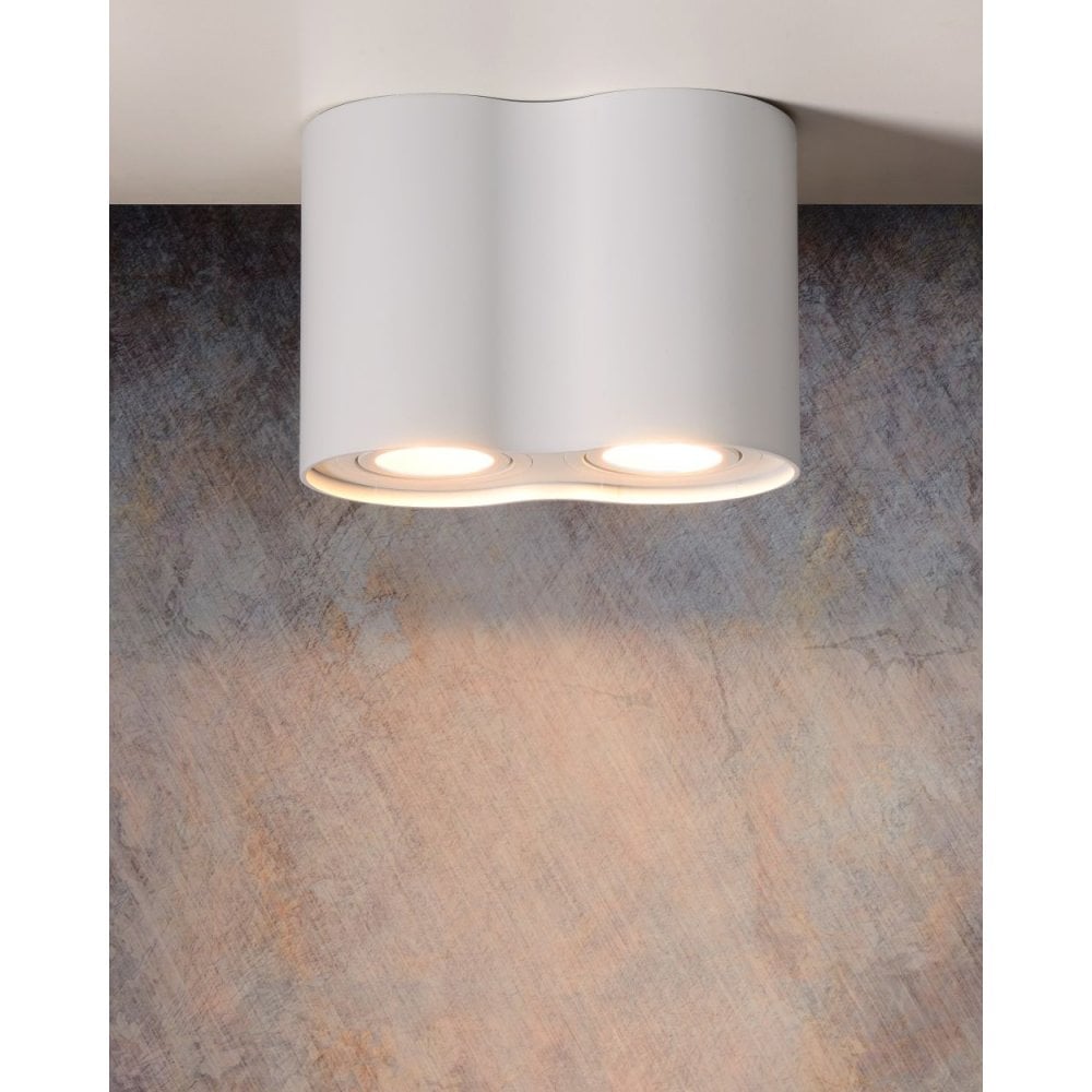 Sleek White Oval Aluminum Ceiling Spotlight Fixture