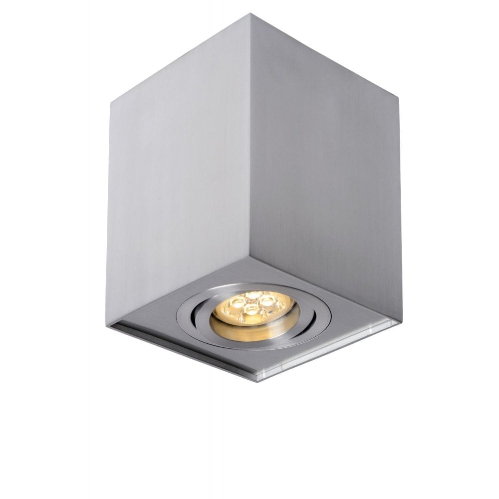 Contemporary Square Aluminum Satin Chrome Ceiling Spotlight Fixture
