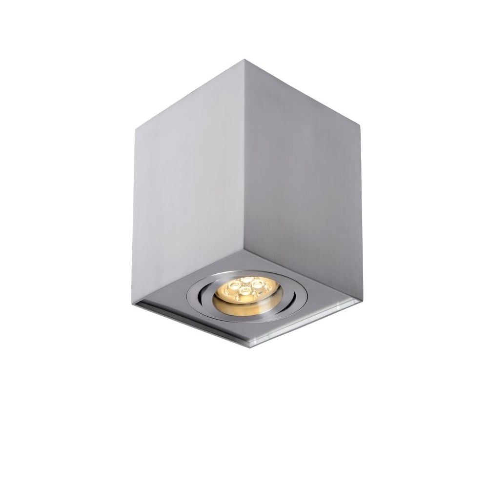 Contemporary Square Aluminum Satin Chrome Ceiling Spotlight Fixture