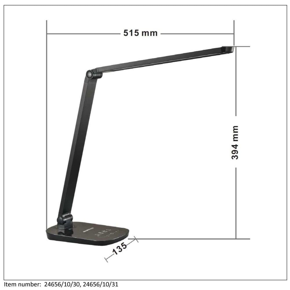 Vario LED Sleek Black Metal Desk Lamp