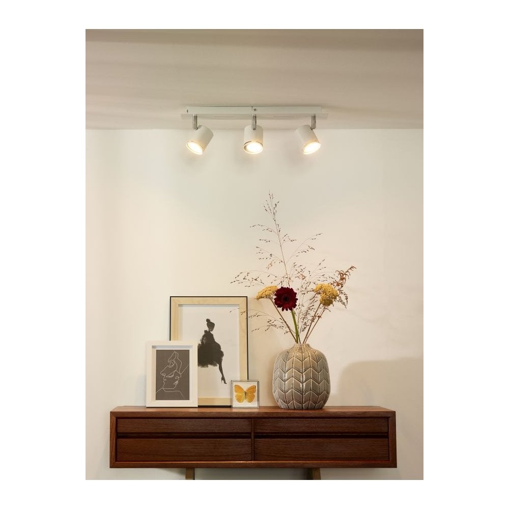 Rilou Contemporary White and Chrome Rectangular Ceiling Spotlight Fixture