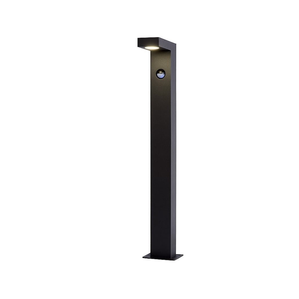 Texas Modern Rectangular Anthracite Aluminum Bollard Light with Motion Sensor
