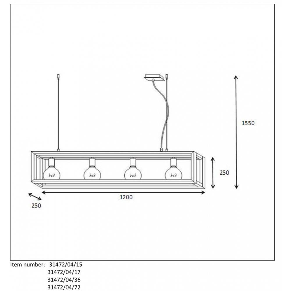 Oris Industrial Rectangular Metal and Light Wood Pendant Ceiling Light