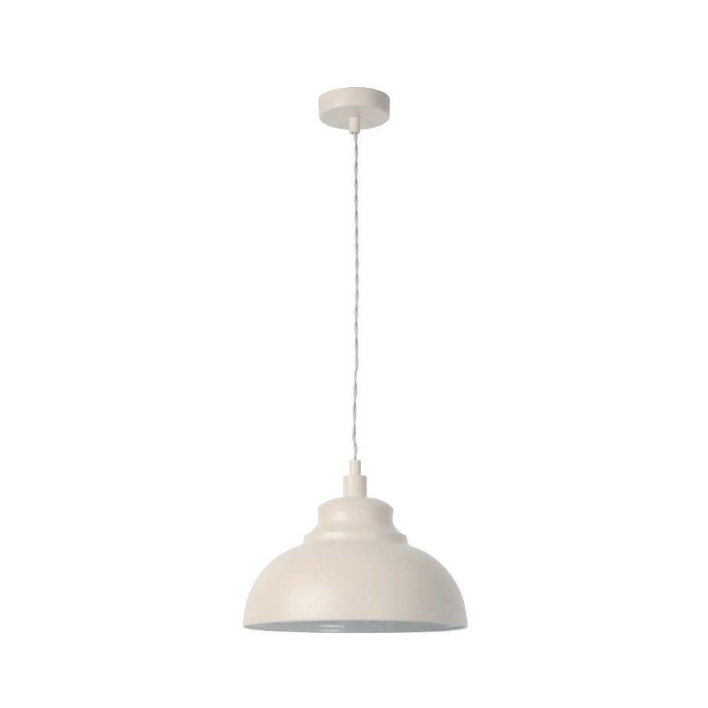 Isla Contemporary Cream Metal Pendant Light - Modern Round Design