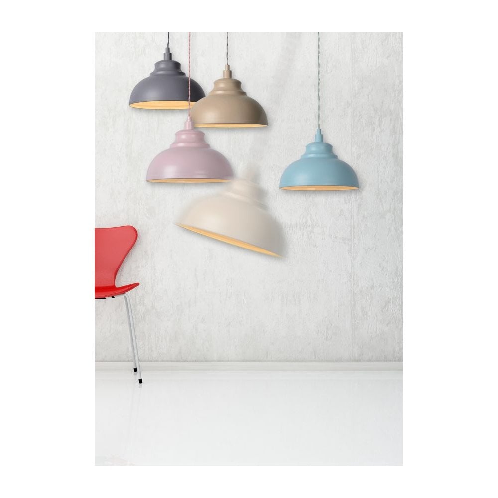 Isla Contemporary Cream Metal Pendant Light - Modern Round Design