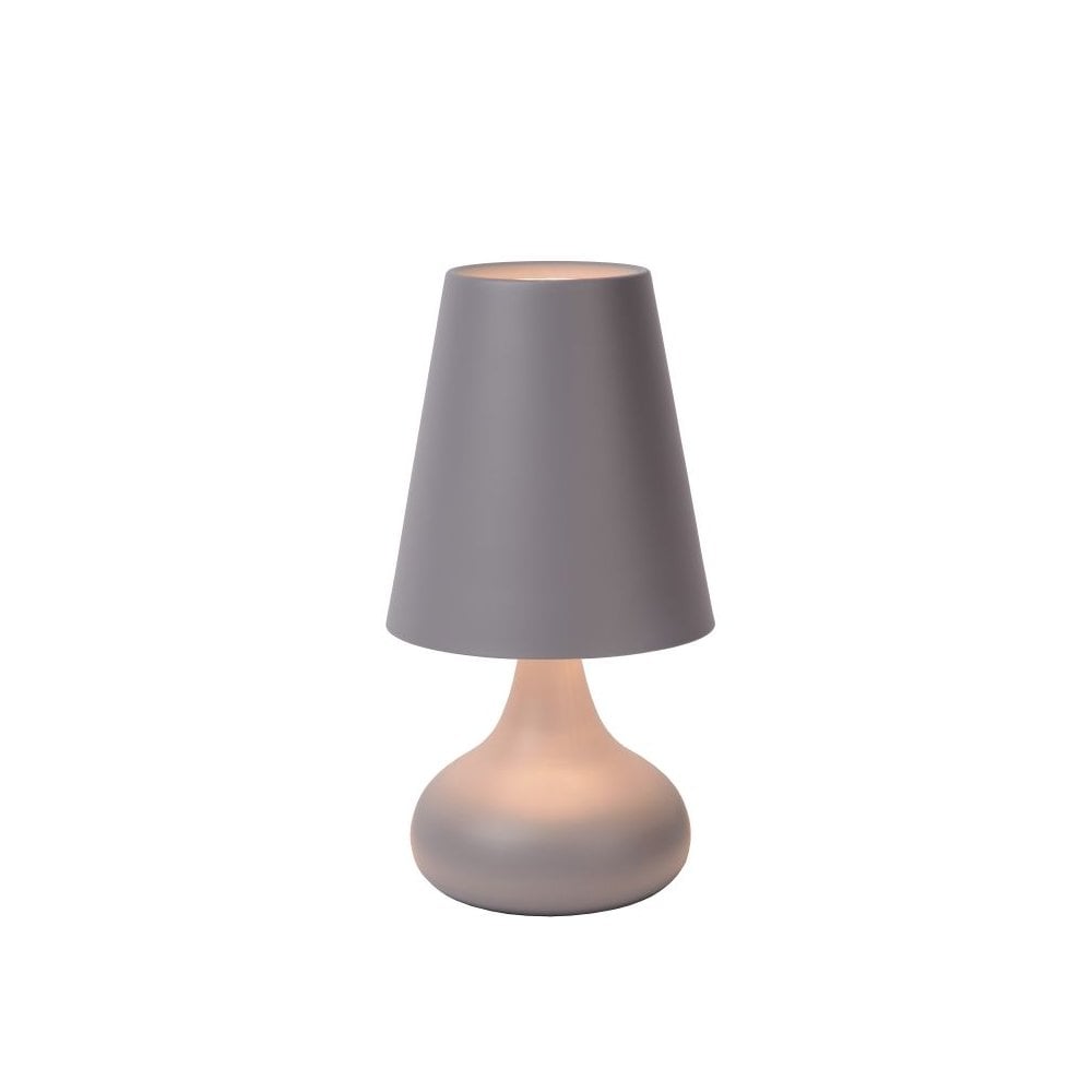 Retro Grey Isla Metal Table Lamp with Round Design