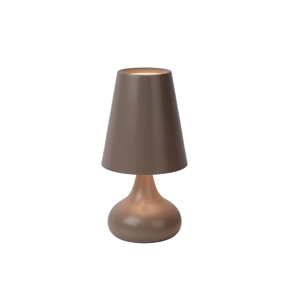 Isla Vintage Round Taupe Metal Table Lamp