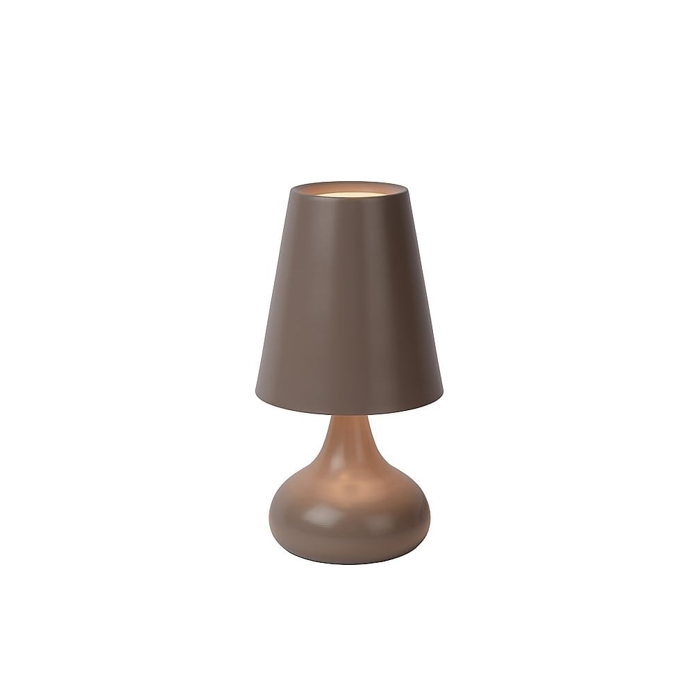 Isla Vintage Round Taupe Metal Table Lamp