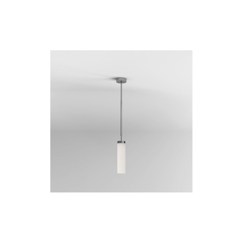 Kyoto Polished Chrome Tubular Bathroom Ceiling Light Fixture