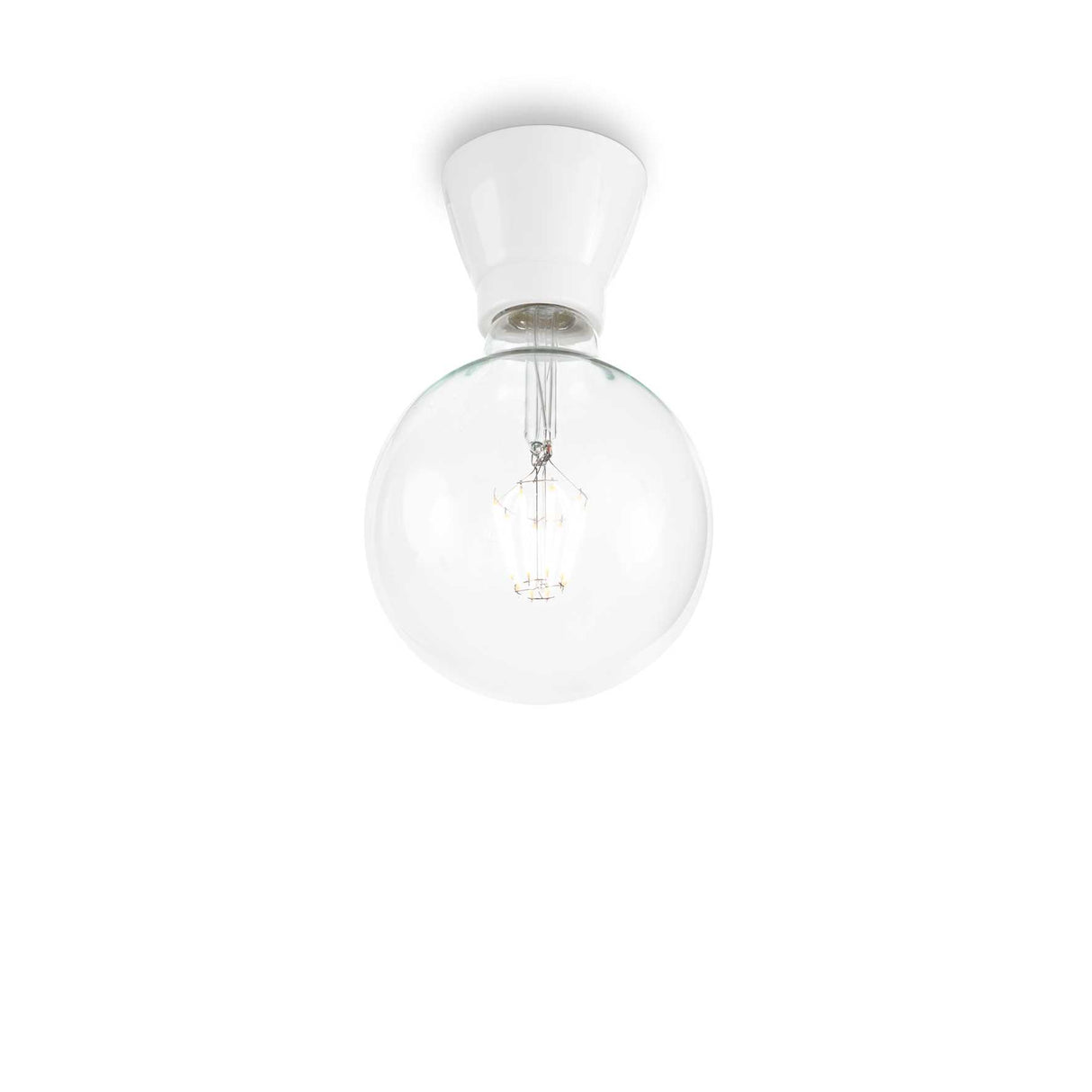 Elegant White Ceiling Light with Single Bulb