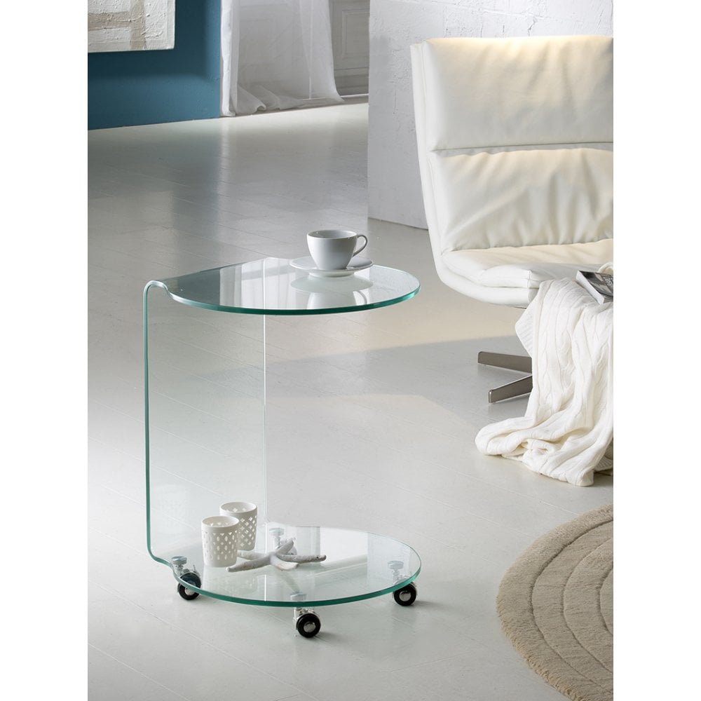 Elegant Transparent Round Glass Side Table