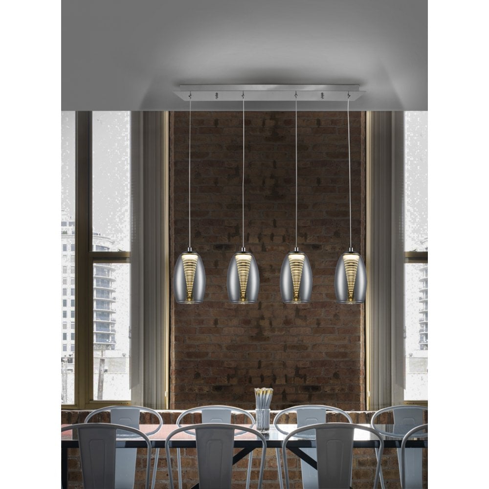 Galactic Glow: LED Nebula Lamp in Chrome Finish