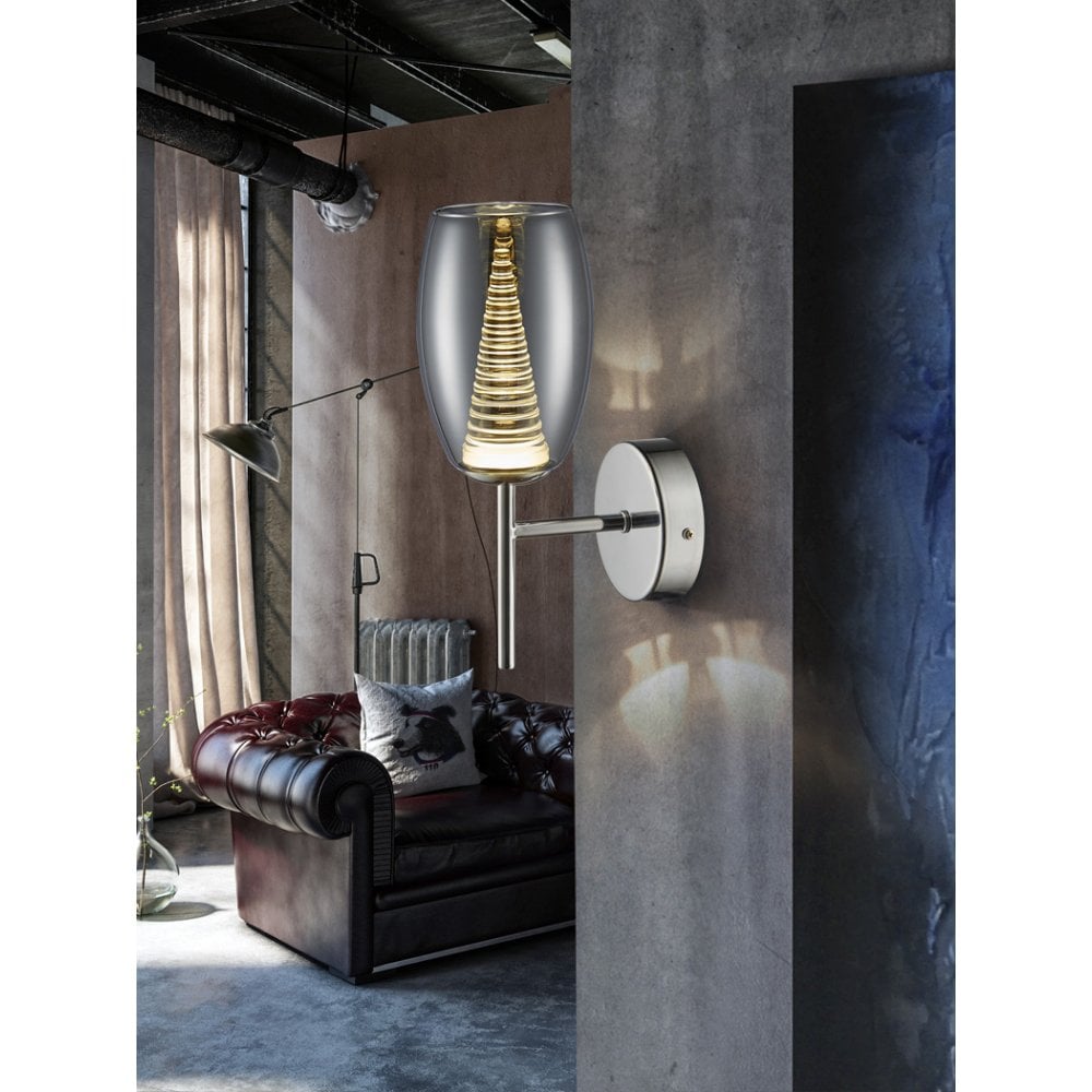 Starlight Radiance LED Wall Lamp, Chrome Finish