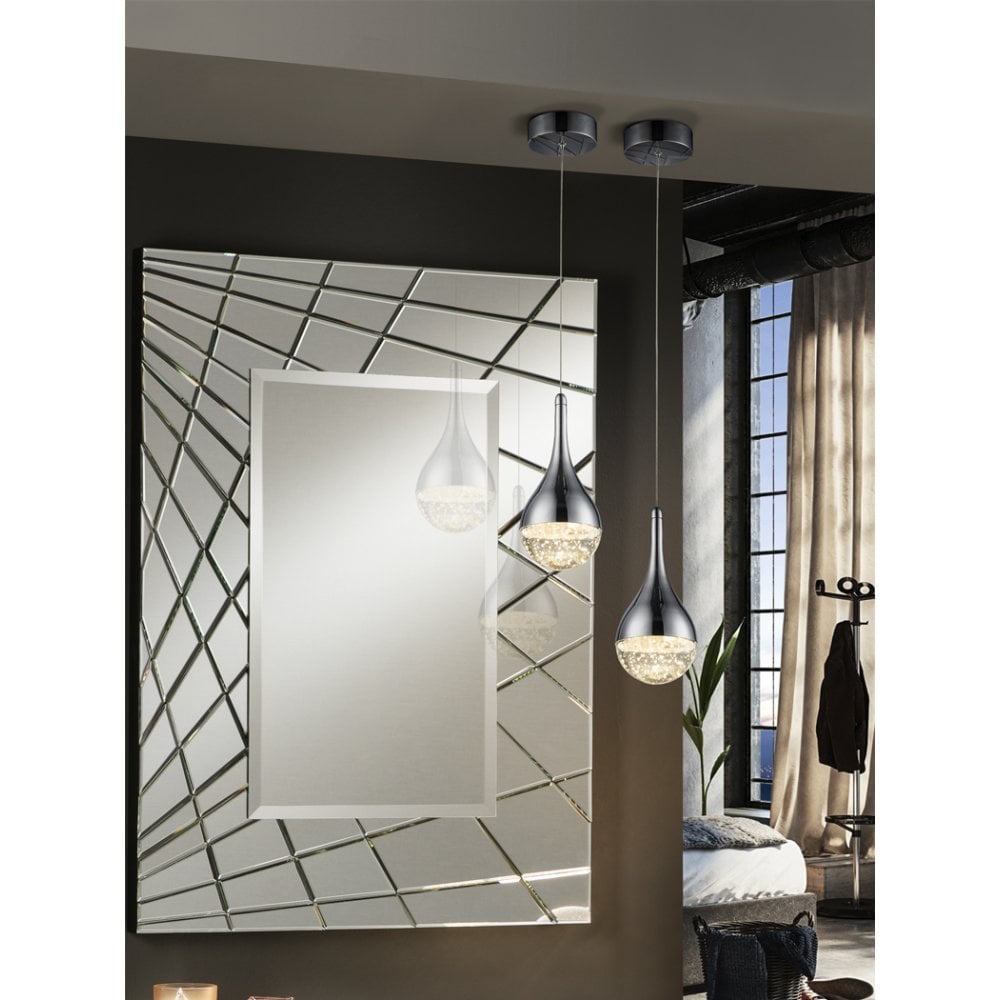 Elie Chrome Pendant Lamp, Dia: 10 cm, Single Light