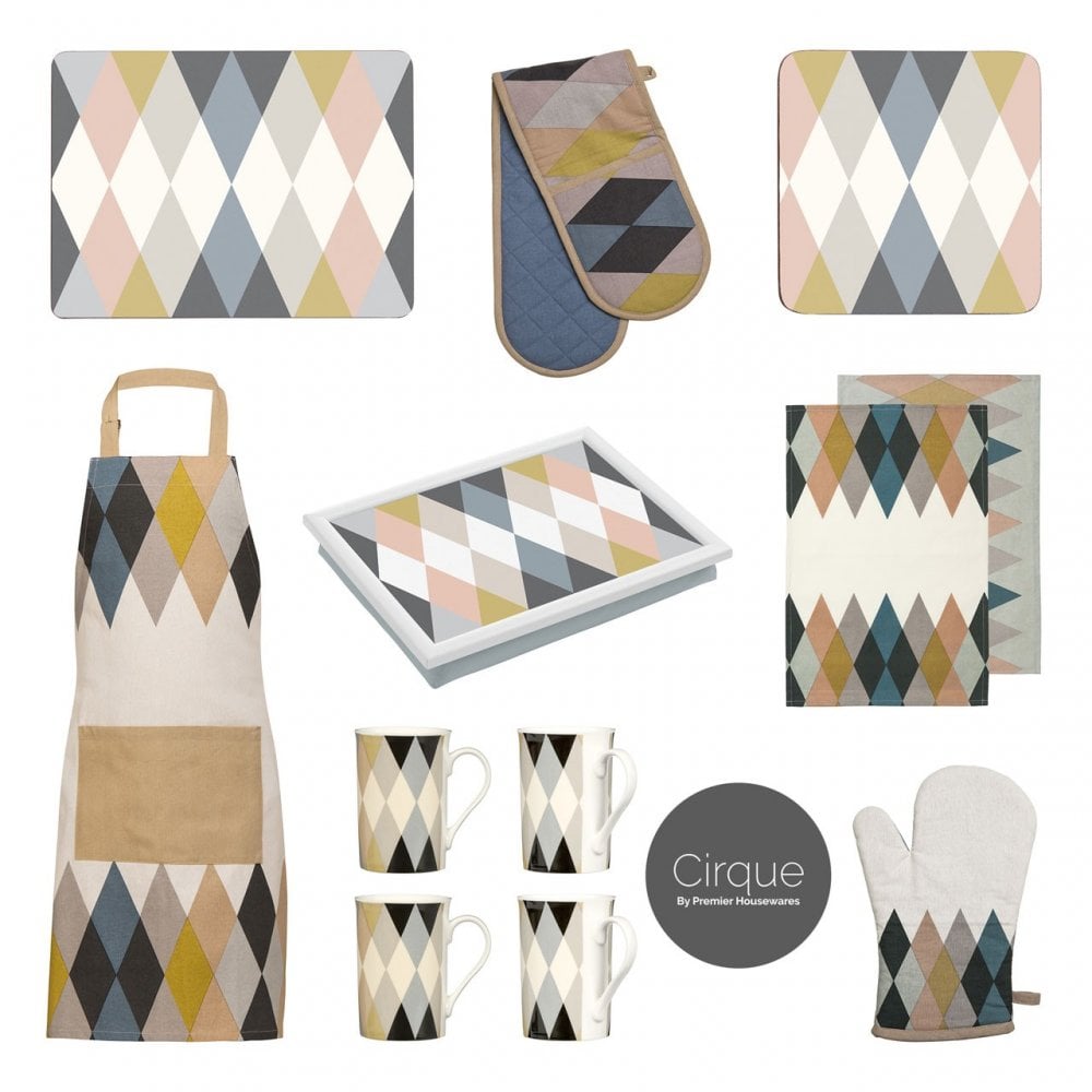 Cirque Set of 4 Placemats, Cork, Multi-Coloured