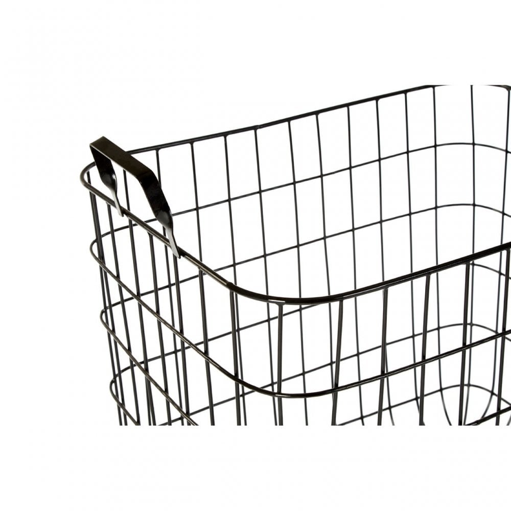 Black Wire Storage Baskets Set of 2, Metal, Black