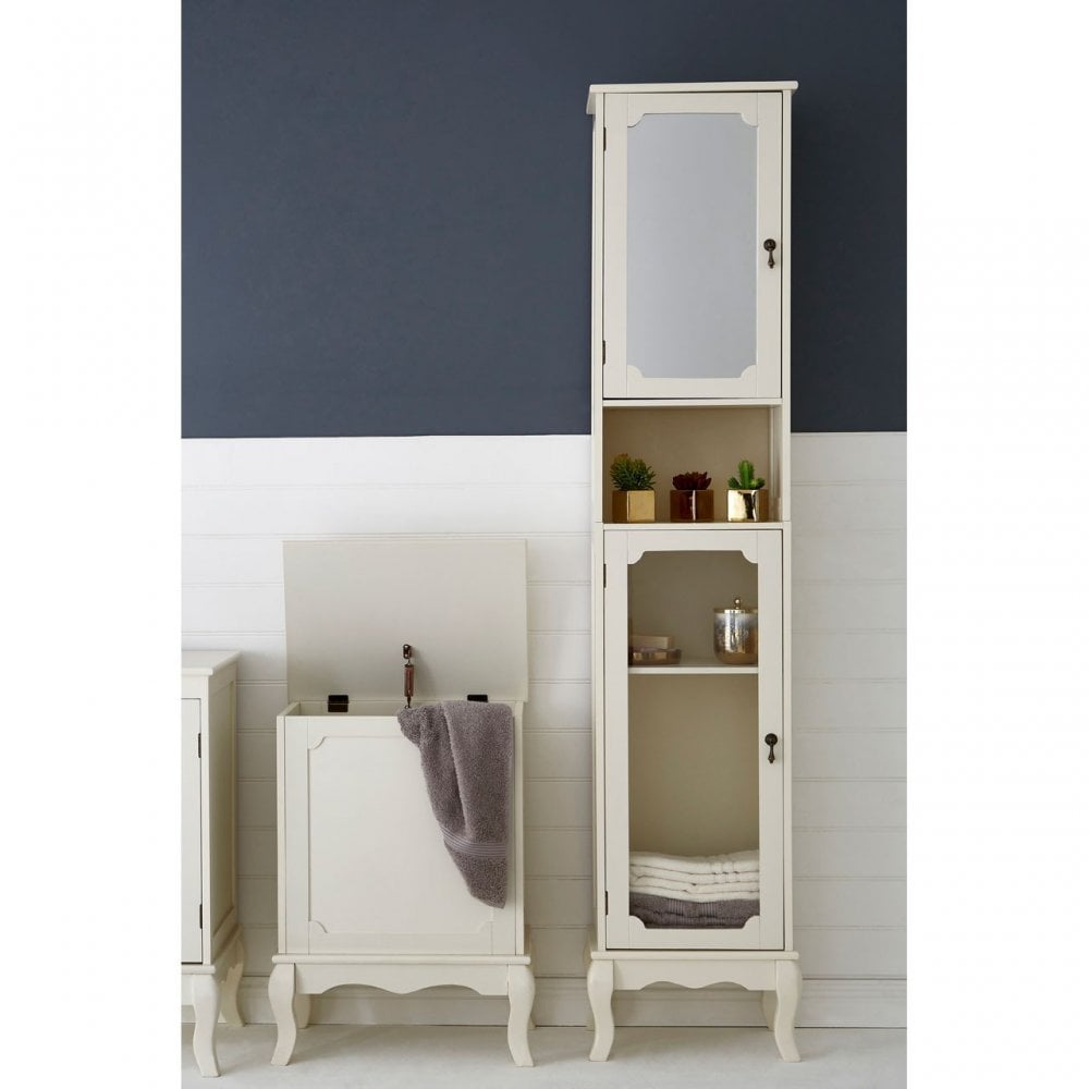 Marcella Laundry Cabinet, Wood, Cream