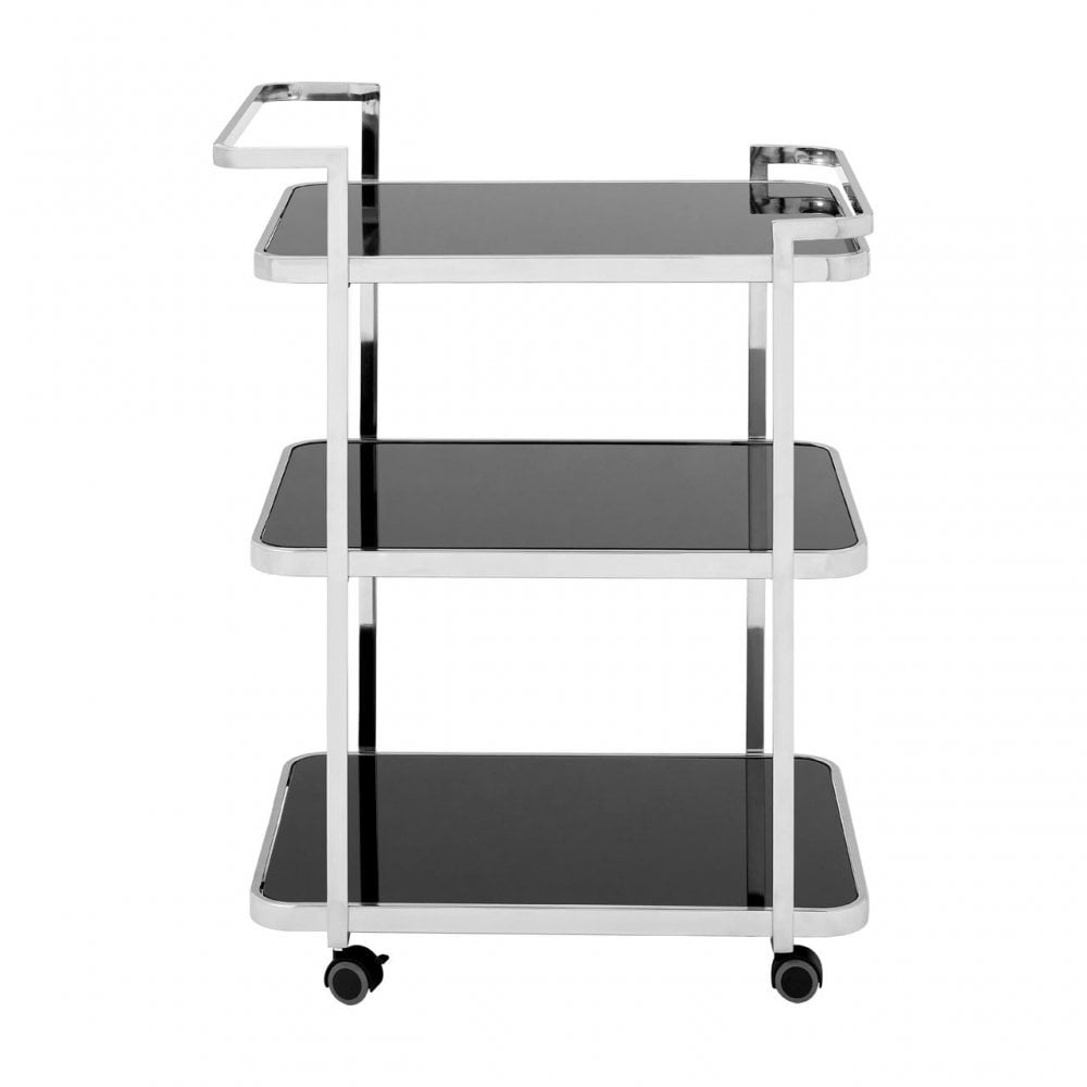 Camperian Chrome Drinks Trolley, Stainless Steel, Glass, Silver