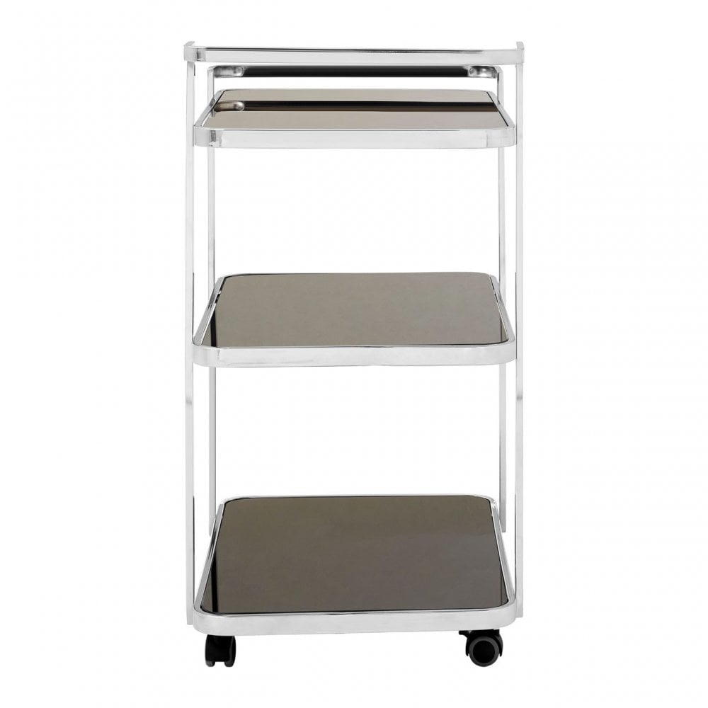 Camperian Chrome Drinks Trolley, Stainless Steel, Glass, Silver