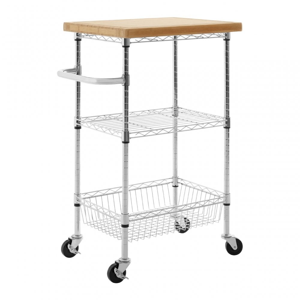 Frankfurt 3 Tier Kitchen Trolley, Silver