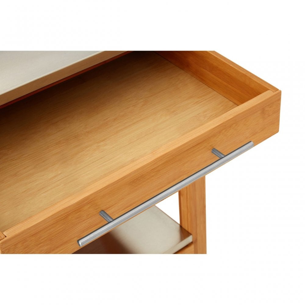 Kitchen Trolley, Bamboo, Stainless Steel, Natural