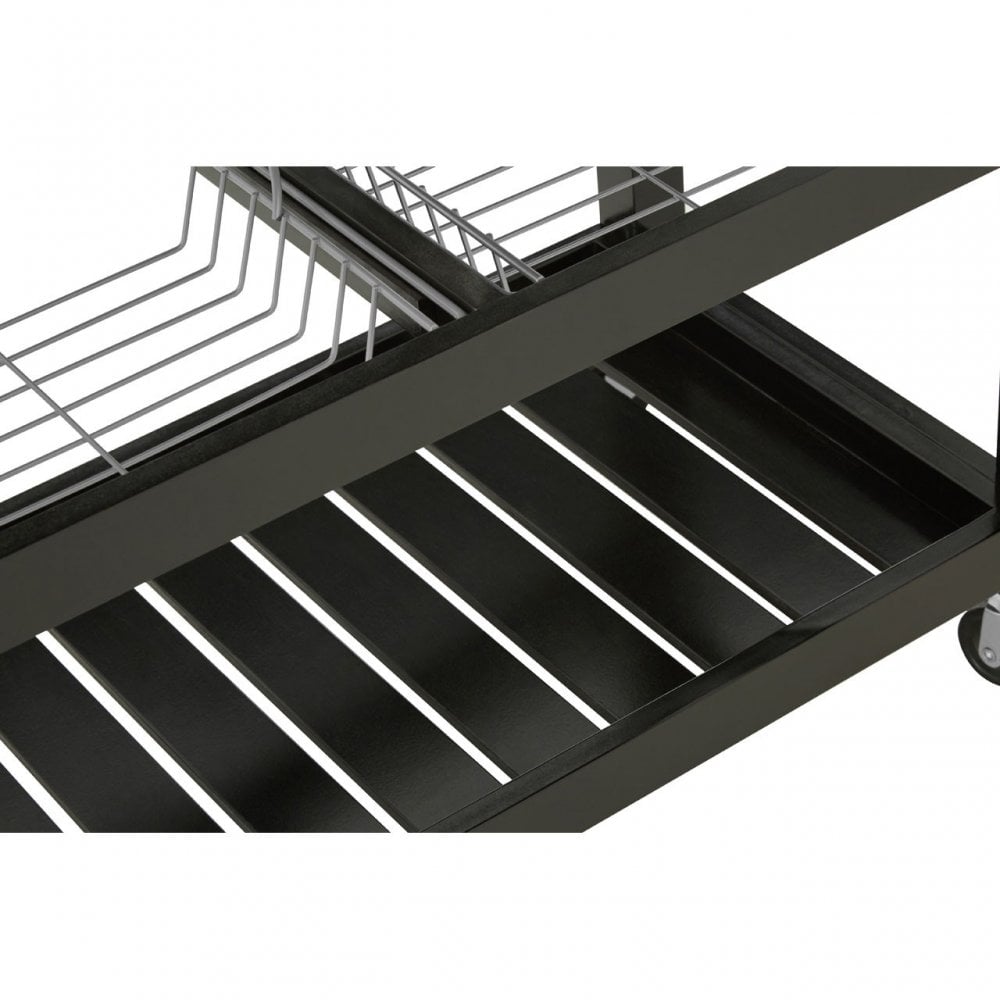 Kitchen Trolley, Wood, Pine Wood, Granite, Black