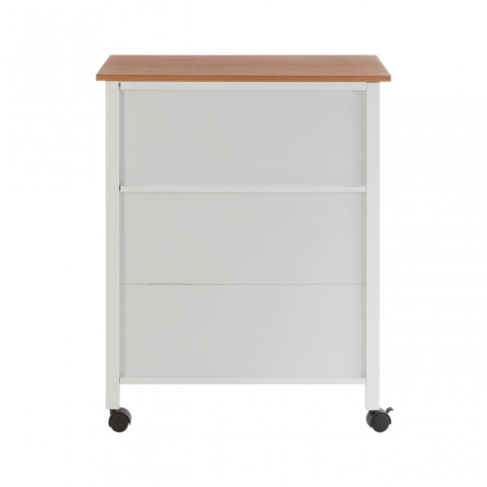 Kitchen Trolley, Bamboo, White