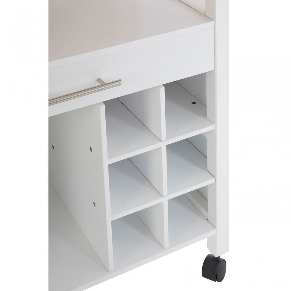 Kitchen Trolley, Bamboo, White
