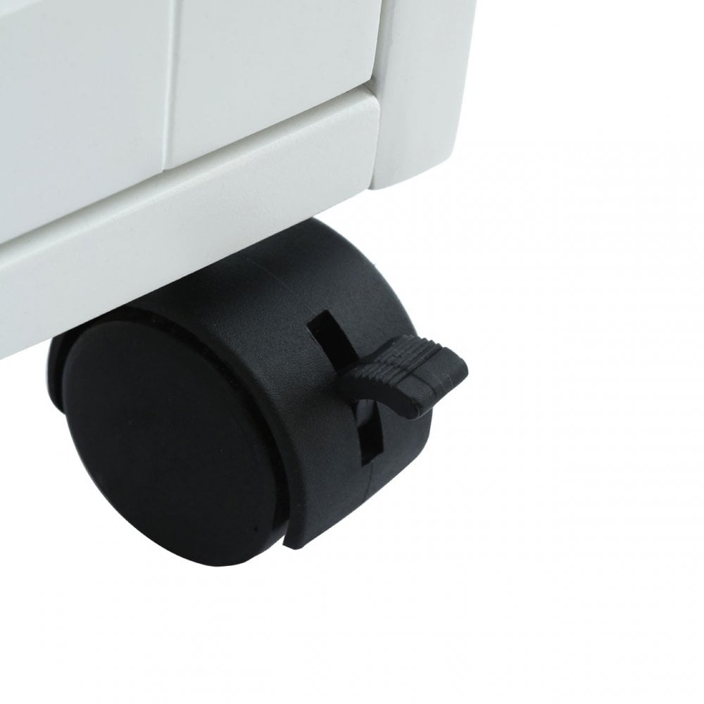 White Wood Kitchen Trolley with Bamboo Top