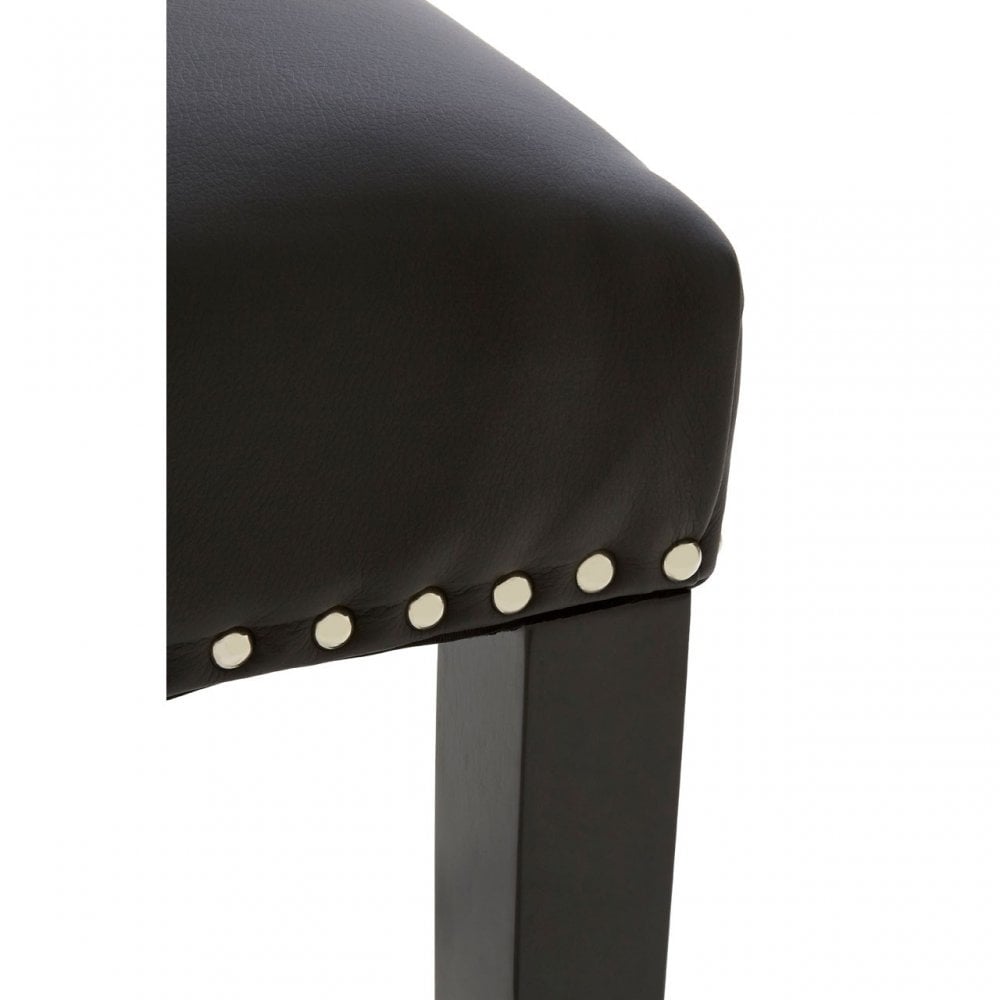 Buffet Regents Black Faux Leather Bar Chair, Leather, Rubberwood, Black
