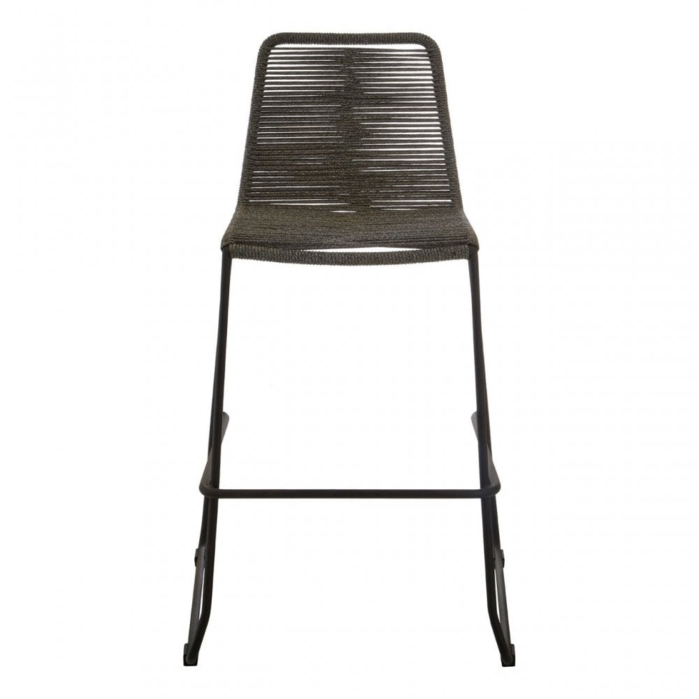 Sisal Grey Rope Bar Chair, Cotton Rope, Steel, Grey