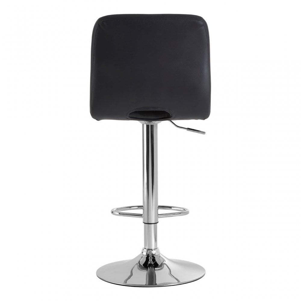 Tara Grey Faux Leather Bar Chair, Chromed Foam, Grey