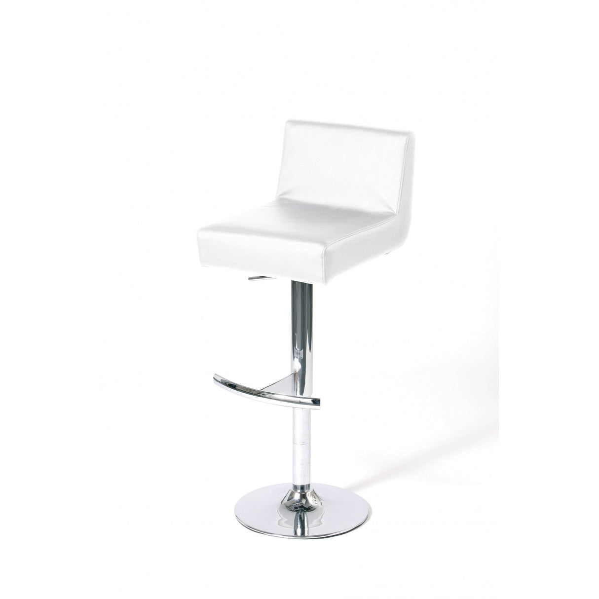 Bar Stool, Leather Effect, Diamante, White