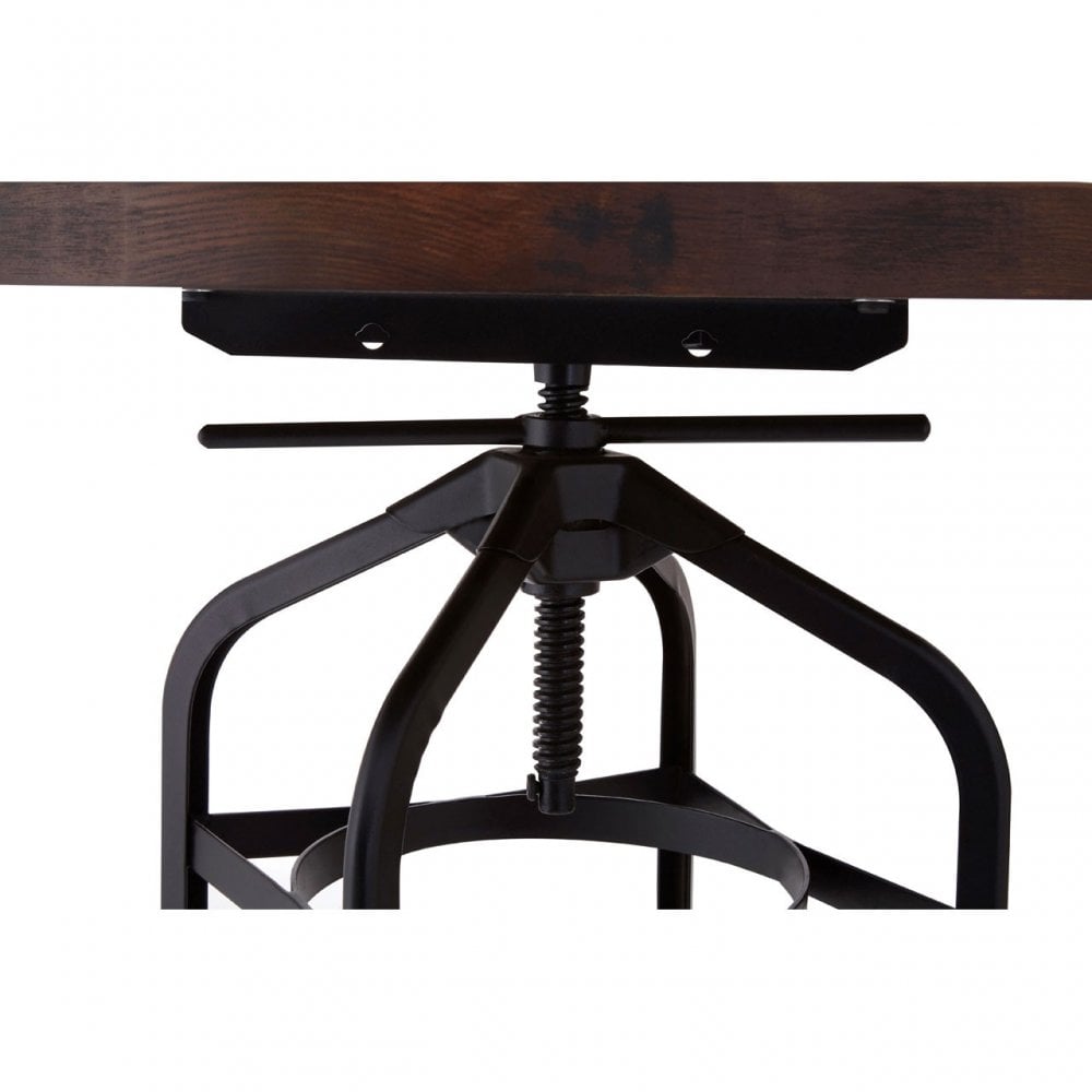 Ranch Foundry Style Bar Table, Powder Coated Walnut Bentwood, Natural