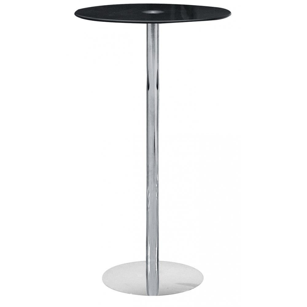Bar Table, Glass, Chrome, Black