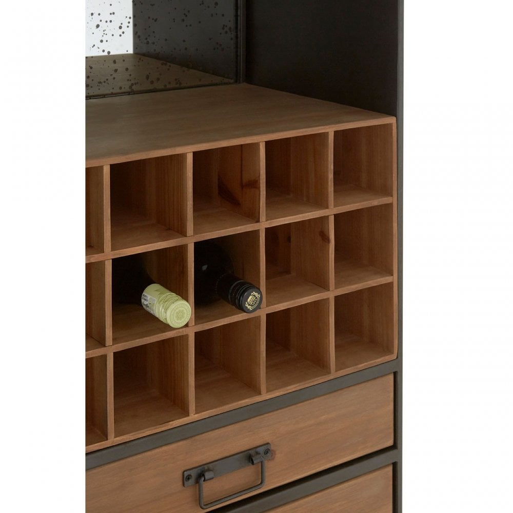 Unity Bar Cabinet, Fir Wood, Brown