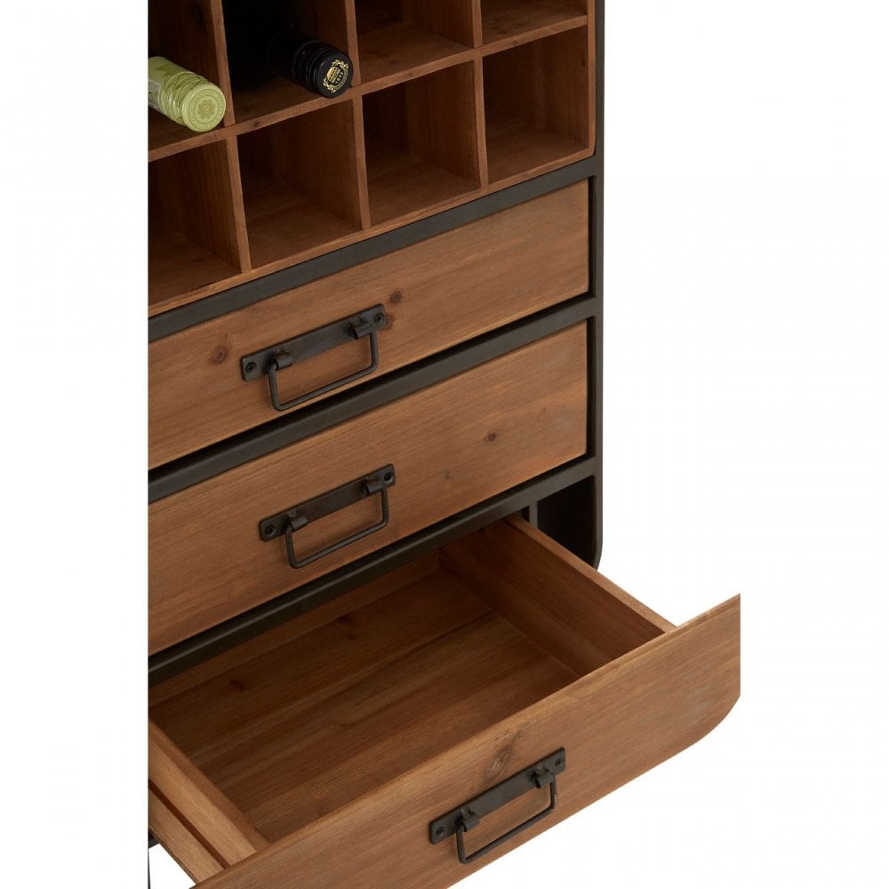 Unity Bar Cabinet, Fir Wood, Brown
