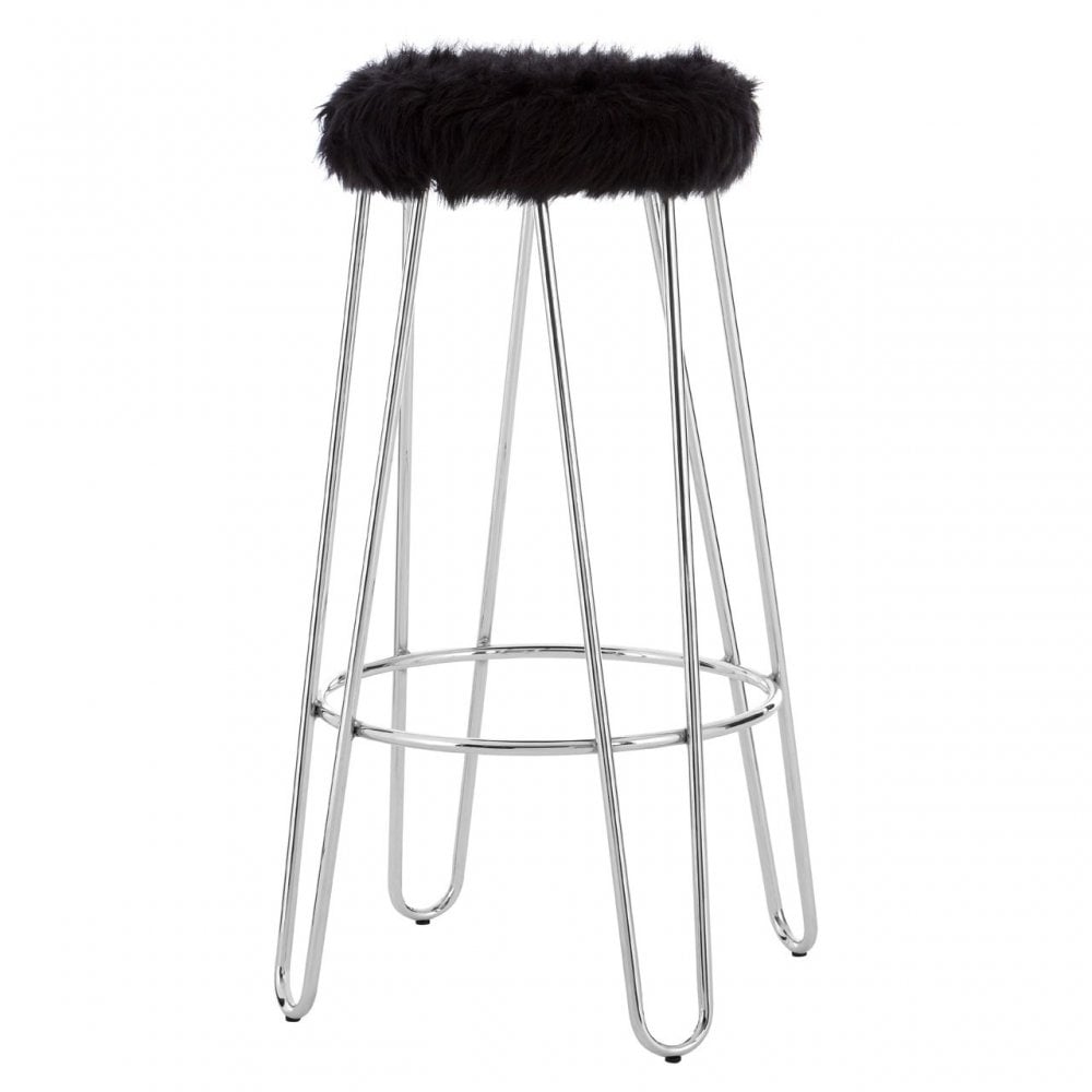 Brock Black Bar Stool, Black