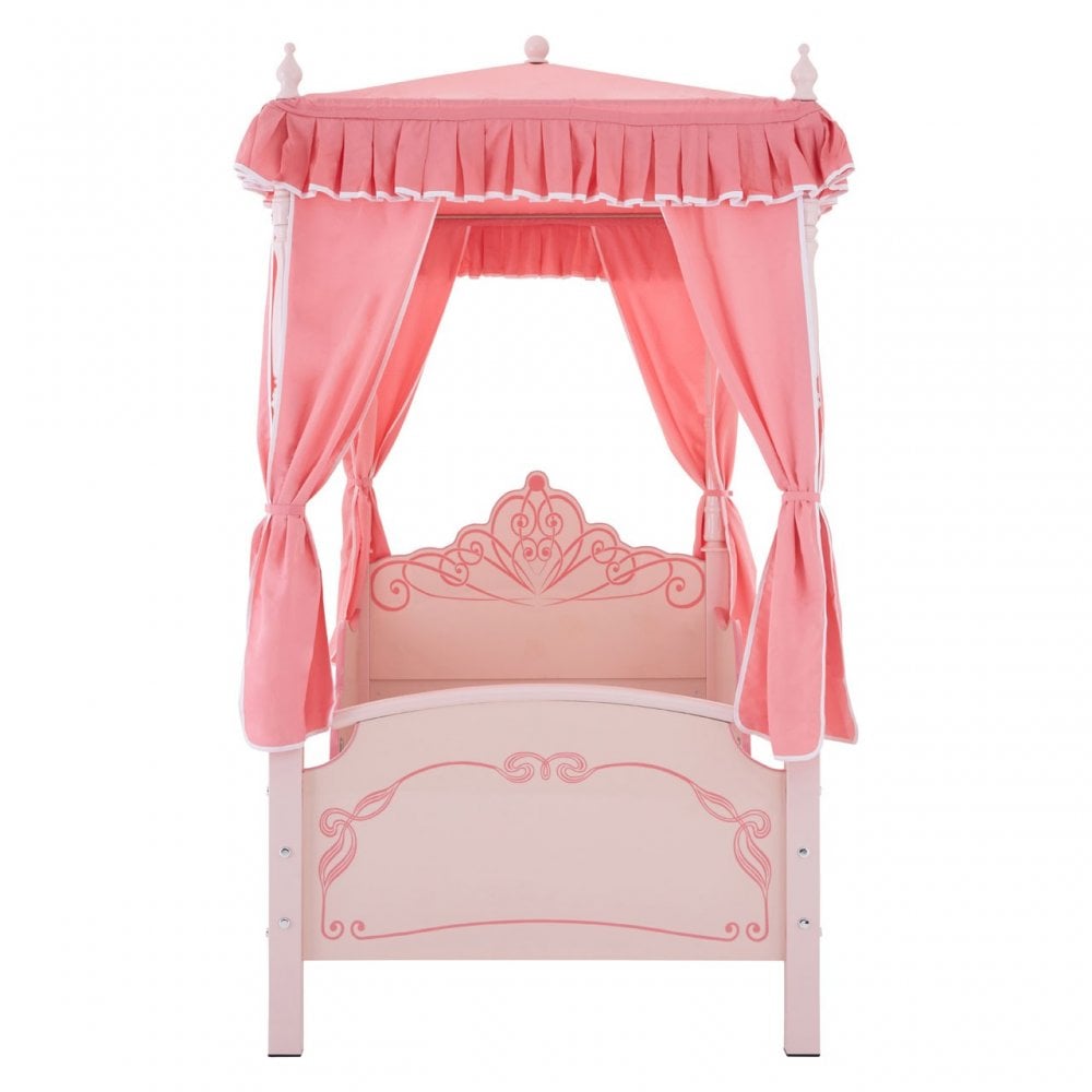 Kids Pink Princess Canopy Palace Bed with Curtains