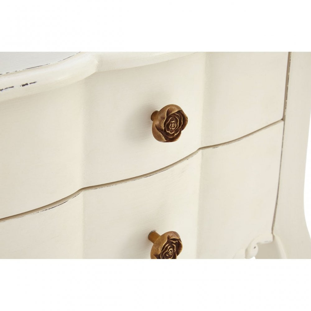 Charles 2 Drawer White Bedside Table, Bayur Wood, White