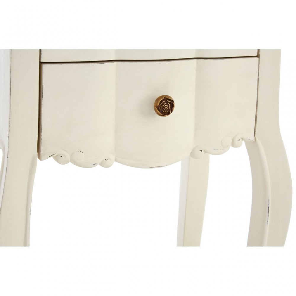 Charles 2 Drawer White Bedside Table, Bayur Wood, White