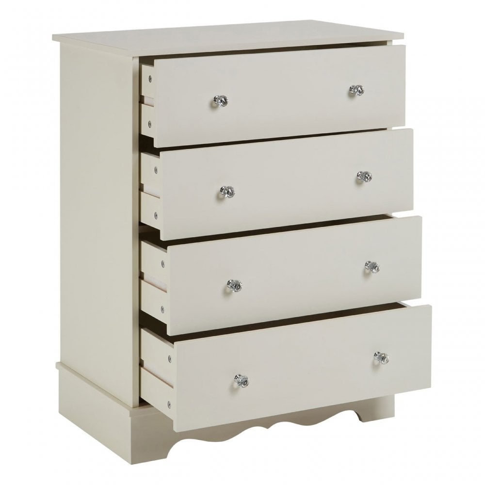 Emily Kids Fir Wood and Mdf Drawer Chest In Cream