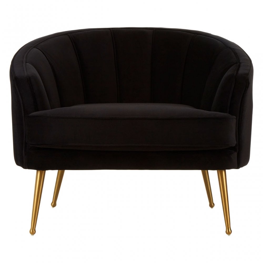 Jimmi Black Velvet Chair, Black