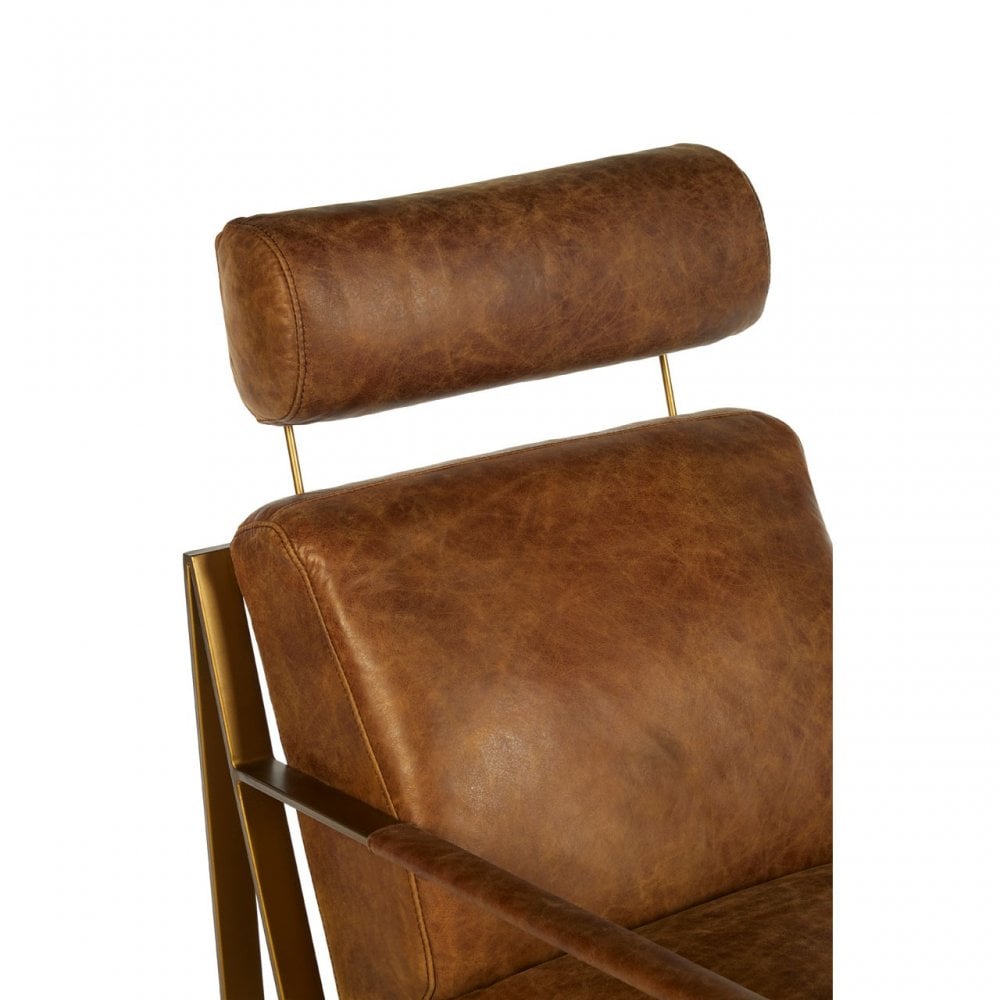 Maryn Rose Gold Lounge Chair, Brown