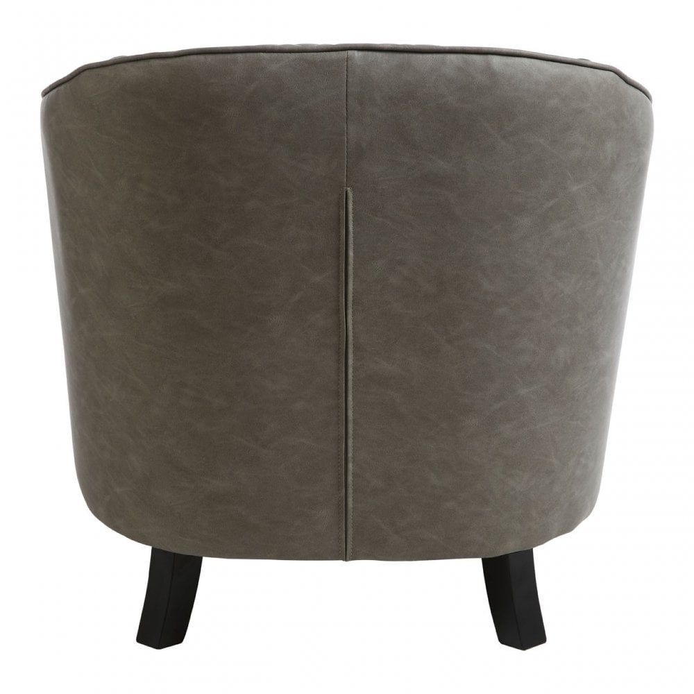 Derby Chair with Footstool, Foam, Rubberwood, Grey