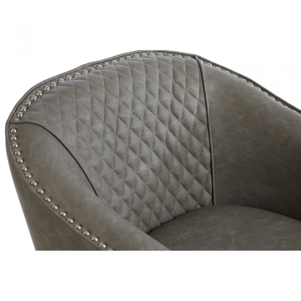 Derby Chair with Footstool, Foam, Rubberwood, Grey