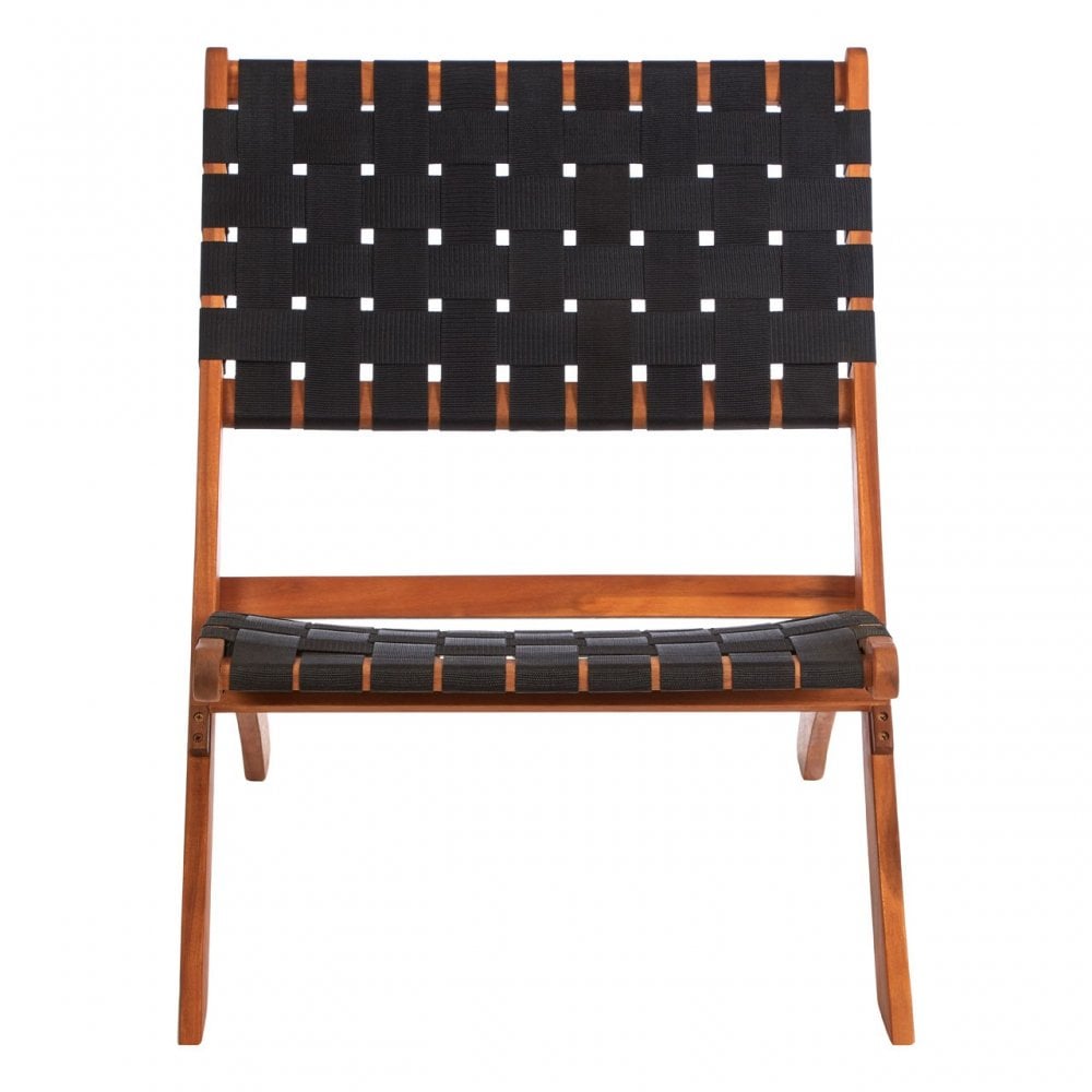 Emilio Woven Chair, Acacia Wood, Nylon, Brown