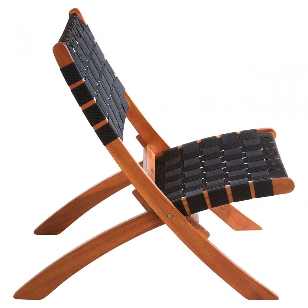 Emilio Woven Chair, Acacia Wood, Nylon, Brown