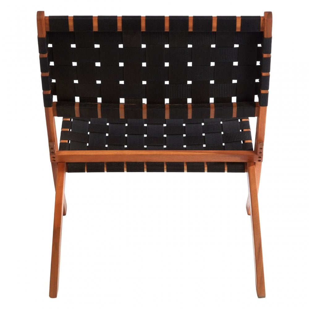 Emilio Woven Chair, Acacia Wood, Nylon, Brown